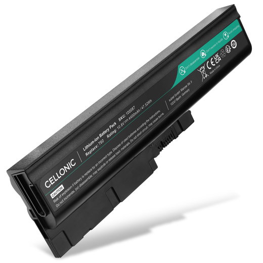 Batería Lenovo para ordenador portátil Lenovo ThinkPad T61, SL300, T60, T500, R61,R500, SL400, W500, SL500, R60, T60p, T61p 4400mAh 10.8V  de CELLONIC