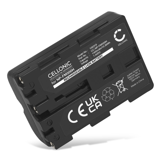 1x Batería para Cámaras Sony A68 SLT-A68; Alpha 68 (α68 ILCA-68) NP-FM500H (1400mAh, 7.2V - 7.4V) de CELLONIC