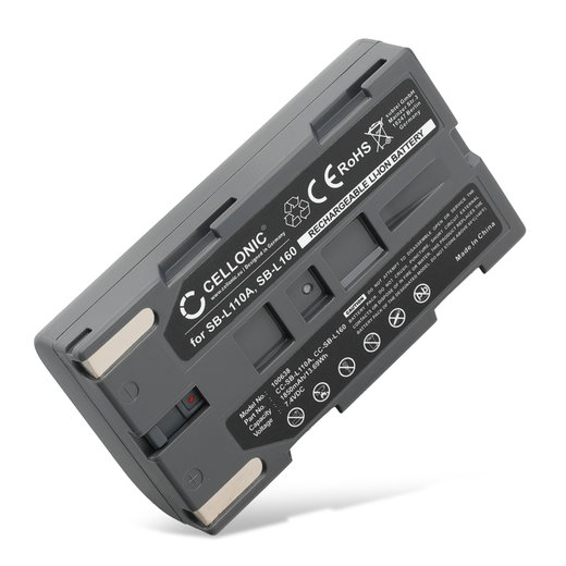 Battery for Kompatibel mit Samsung SC-D23 SC-D24 VP-M51 SC-D33 VP-M52 VP-M53 SC-D77 SC-D27 VP-M54 SC-D86 VM-A300 SC-D67 VM-A320 VP-L700 VP-M50 SC-L700 VM-A400 Kompatibel mit Medion MD9014 Kompatibel mit Samsung VM-C300 VM-B310 SB-L110A -L160 -L320 -L480 (1850mAh, 7.4V) from CELLONIC