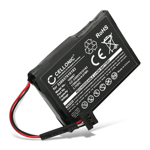 Batería para Mitac / Navman Mio Moov Spirit V505 TV, Spirit V735 TV, Spirit 687, M1100, 338937010183 - (1100mAh, 3.7V) de CELLONIC