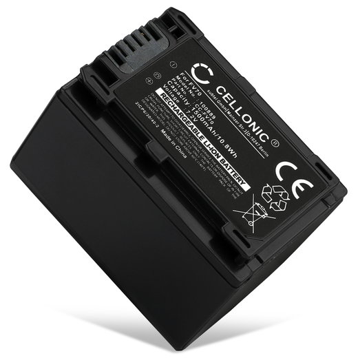 Batterie 1500mAh pour appareil photo Sony DCR, DEV, FDR, HDR - Remplacement modèle NP-FV70 NP-FV100 NP-FV70