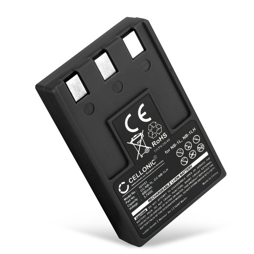 Batterij voor Canon Digital IXUS, IXUS 500, IXUS 400, IXUS 430, IXUS 300, IXUS V2, IXUS V3, NB-1LH 830mAh camera van CELLONIC