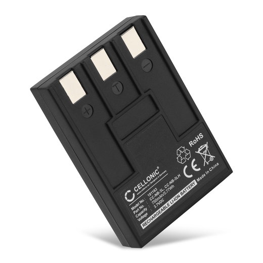 Batterie pour Canon Digital IXUS 2, IXUS i, IXUS 750, IXUS 700, Powershot SD550, SD110, SD500, NB3L 750mAh de CELLONIC
