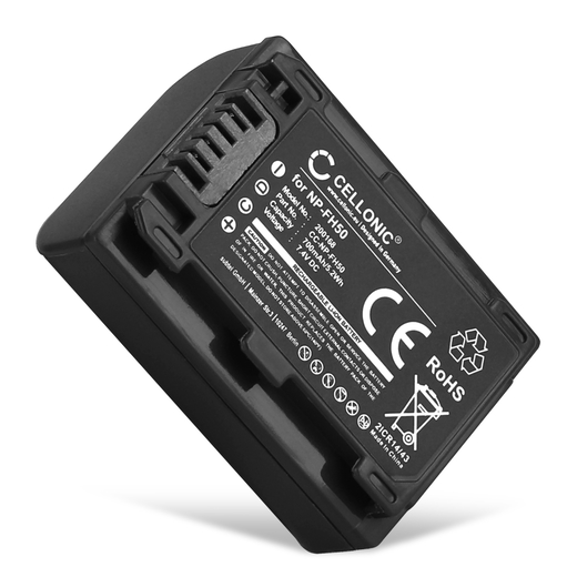 1x Batteri till Sony Cyber-shot DSC-HX1, DSC-HX100 / HX100V NP-FH40 NP-FH50 -FH60 (700mAh, 7.4V) från CELLONIC