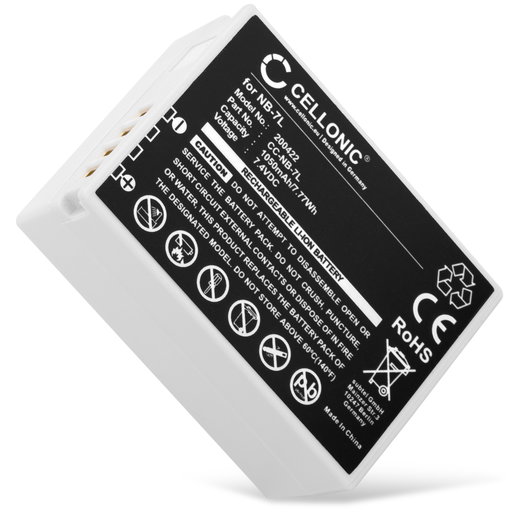 Battery for Canon PowerShot SX30 IS, PowerShot G12, PowerShot G11, PowerShot G10, NB7L NB-7L (1050mAh, 7.4V) from CELLONIC