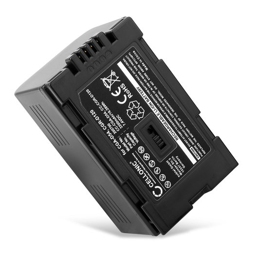 Akku kameraan Panasonic GX7 RX11 EX3 DS38 DS20 GS5 DS77 CGAD54 CGRD220 - CGA-D54 CGR-D120 -D220 (2200mAh, 7.4V) tuotemerkiltä CELLONIC