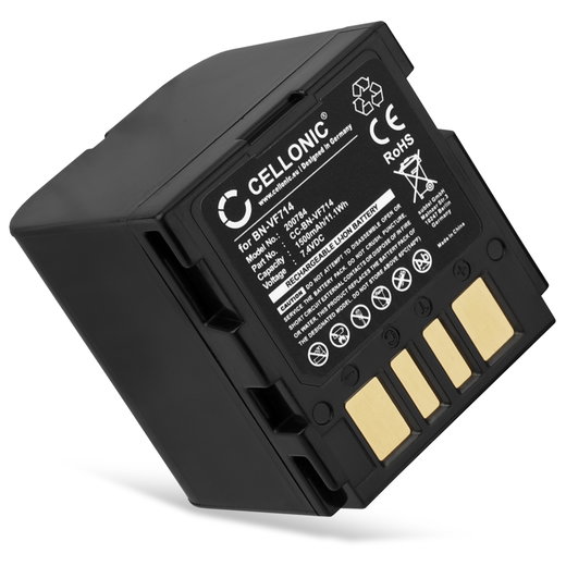 Batteria per JVC GZ-D240, GZ-D270, GZ-DF420, GR-D240, GR-D270, GR-D290, GR-DF420, GR-X5 BN-VF714 (1500mAh, 7.4V) marca CELLONIC