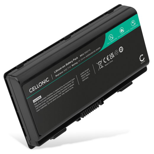 Batería ASUS para ordenador portátil ASUS X51L, X58L, X51RL, X58 Series, X51R, X51 Series, T12M, Pro52 Series, Packard Bell EasyNote MX52, MX36, MX37, ASUS A32-T12 4400mAh 11.1V  de CELLONIC