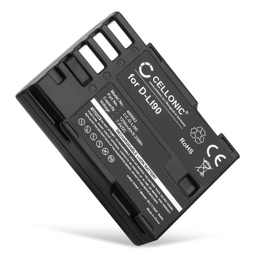 Batterie 1250mAh pour appareil photo Pentax K-3, K-7, K-5 - Remplacement modèle D-Li90 D-Li90