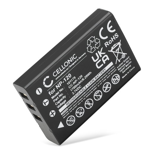 Batteria per Pentax Optio MX, 750Z, 450, 550, 555, MX4, D-LI7 1700mAh da CELLONIC