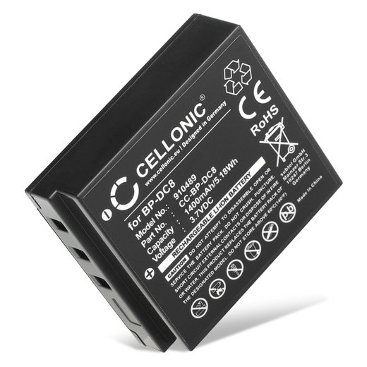 Batterie pour Leica X Typ 113, Leica X1, Leica X2, Leica X Vario, Leica XE, BP-DC8, 1400mAh de CELLONIC