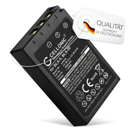 BLS-5 BLS-50 Batteri för Olympus OM-D E-M10 Mark II III E-M5 Mark III Pen E-PL9 E-PL1 PL10 PL2 PL3 PL5 E-PL6 E-PL7 E-PL8 E-P3 E-PM1 systemkamera / digitalkamera med hög kapacitet om 1000mAh för lång batteritid - kamerabatteri / ersättningsbatteri för Olympuskamera