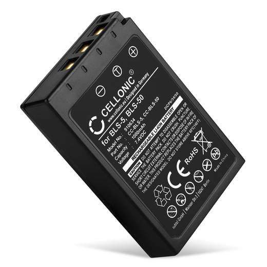 BLS-5 BLS-50 Batteri för Olympus OM-D E-M10 Mark II III E-M5 Mark III Pen E-PL9 E-PL1 PL10 PL2 PL3 PL5 E-PL6 E-PL7 E-PL8 E-P3 E-PM1 systemkamera / digitalkamera med hög kapacitet om 1000mAh för lång batteritid - kamerabatteri / ersättningsbatteri för Olympuskamera