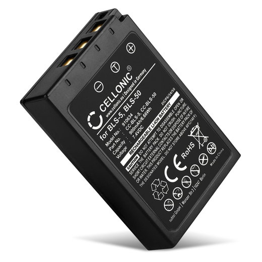 1x Batteria BLS-5, BLS-50 per fotocamera Olympus OM-D E-M10 Mark II, III, IV, Pen E-P3, E-PL6, E-PL7, E-PL8, Stylus 1 Affidabile ricambio da 1000mAh, marca CELLONIC® sostituzione per olympus bls-5