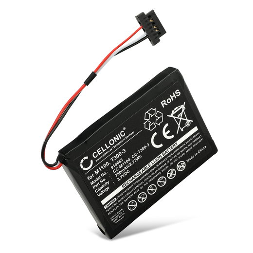 subtel 338937010172,T300-3 GPS-batteri för Mitac Mio 4190 Mio Moov 500 Mio Moov 510 Mio Moov 560 Mio Moov M400 Mio Moov M405 Mio N177 med 750mAh 3.6V - 3.7V - navigatorbatteri med lång batteritid