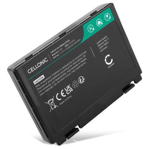 Akku tietokoneeseen ASUS K50IJ, X5DIJ, K50C, K70IJ, P50IJ, X5DI, X5DAB, X5DIN, Pro79I, X5DAF, X66IC, K50 series, Pro88 series, ASUS A32-F52 - 11.1V 4400mAh tuotemerkiltä CELLONIC