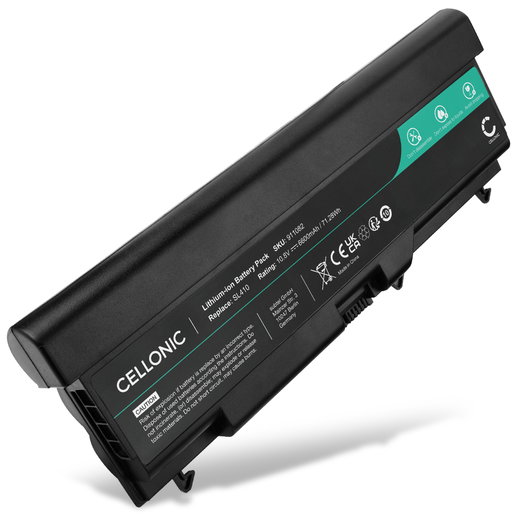 1x Batterij voor Lenovo ThinkPad T420, T530i, T520, T510, T530, T410, SL400, L520, W510, L512, Edge E420, L430, SL500, Edge 14, L420, Edge 15, T410i, Edge E425, Edge E520, Thinkpad W520 Laptop - 6600mAh 10.8V 