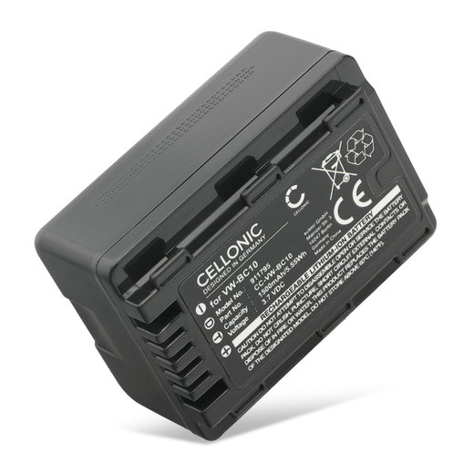 Akku für Panasonic HC-VX870, HDC-SD40, HC-V700, HC-V500, HC-V100, HC-V250, HC-V210 1500mAh von CELLONIC