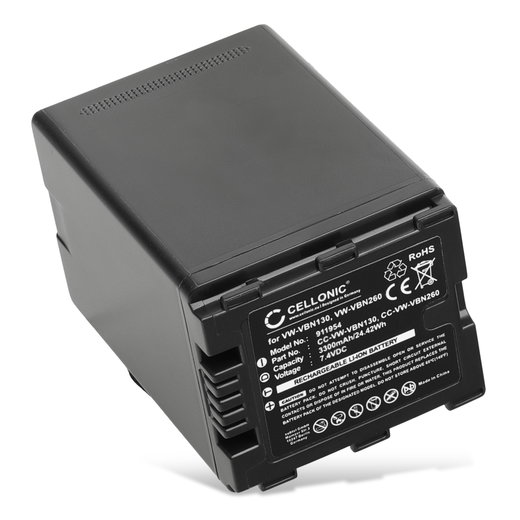 Batterij voor Panasonic HCX929 TM900 SD900 SD800 SD909 HS900 VBN130 VBN260 3300mAh van CELLONIC