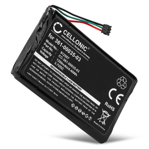 Batterie pour Garmin Edge 810 Touring Nüvi 2597 2595 2595LMT 2497 2495 2495LMT 2475 2455 LM LT LMT LMT-D 1200mAh de CELLONIC