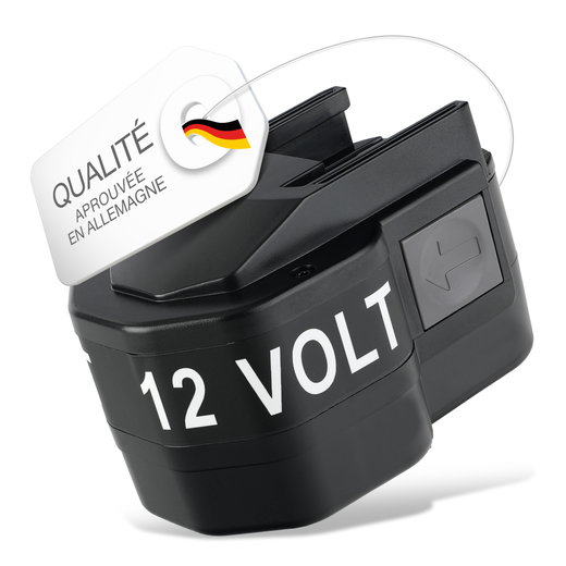 Batterie 12V, 3Ah, NiMH pour AEG BDSE 12 T, SB2E 12 T Super Torque, BEST 12 X, BS 12 X, BS2E 12 T, BSB 12 STX, BBS 12 KX Raptor, BEST 12 (BX 12, PBS 3000 / 12V, BXS12) - batterie de rechange pour outils électroportatifs