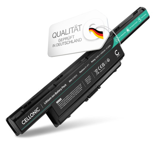 Batteri för Packard Bell EasyNote TK85, LE69KB, TS11HR, TM80, TE11HC, AS10D75 10.8V - 11.1V 4400mAh från CELLONIC
