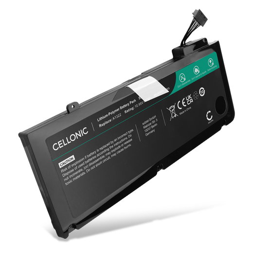 Batterie pour Apple MacBook Pro 13 - A1278 2009, 2010, 2011, 2012, Apple A1322 10.95V 5900mAh de CELLONIC