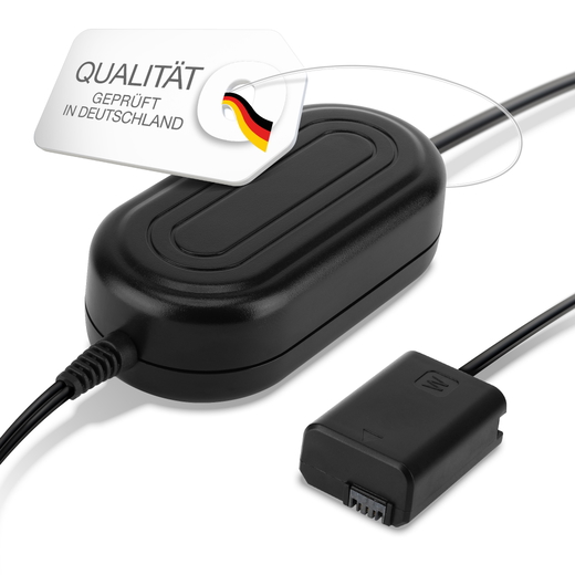Netzadapter + Dummy-Akku NP-FW50 für Sony ZV-E10; Cyber-shot DSC-WX500; NEX-3N; NEX-6 von CELLONIC