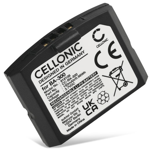 Batteria di ricambio per Sennheiser RS 4200 RR 4200 RR 840 RI 410 IS 410 HDI 830, Sennheiser Set 840 TV Set 840-S Set 900 Set 830 BA300 BA 300 150mAh , Ricambio compatibile al 100%