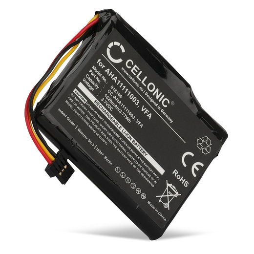 Batteri för TomTom Via 1605, Start 60, Start 60 M, Start 60 EU, 4EN62, VF6D, AHA11111003 1020mAh från CELLONIC