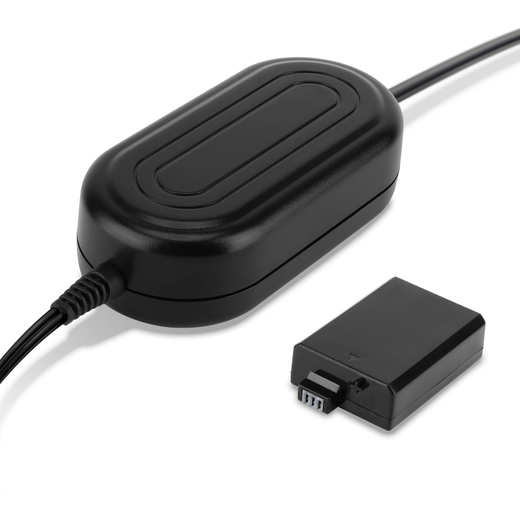 Vervangende AC adapter voor Canon EOS 1000D, 450D, 500D, EOS Rebel T1i  (CA-PS700 + DR-E5) AC-adapter ACK-E5 DC-koppeling – Dummybatterij van CELLONIC