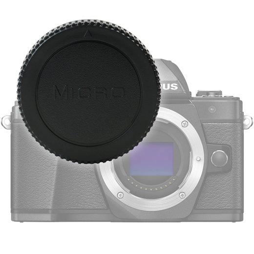 Kameran suojus Olympus MFT (OM-D E-M10 E-M5, Pen E-PL5 E-PL7 E-PL8 E-PL9 - BC-2) kameraan - Musta kameran runkotulppa, Muovi, bajonetti Micro 4/3 MFT Micro Four Thirds