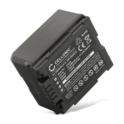 Battery for Panasonic HDC-SD100, HDC-SD10, -SD707, -SD600, HDC-TM700, Lumix DMC-L10 1320mAh from CELLONIC