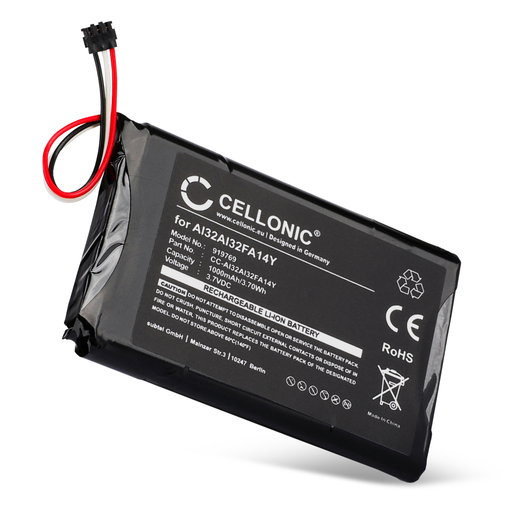 CELLONIC AI32AI32FA14Y GPS-batteri för Garmin Nüvi 2597 LMT, Nüvi 2599 LMT, Nüvi 2589 LMT, Nüvi 2559 LMT, Nüvi 2539 LMT med 1000mAh 3.6V - 3-7V - navigatorbatteri med lång batteritid