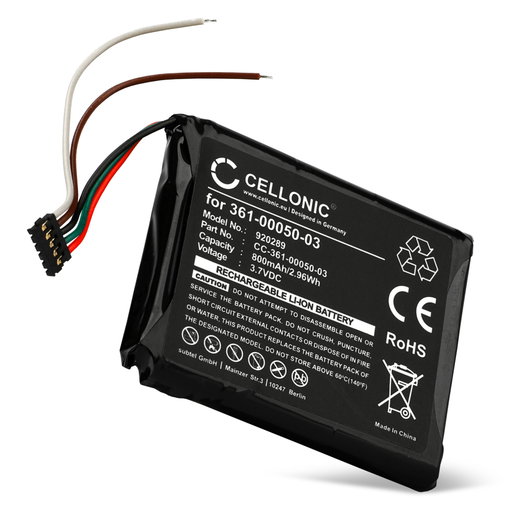 Bateria Garmin 361-00050-03,361-00050-10 800mAh - 361-00050-03,361-00050-10, Batería larga duración para GPS Garmin Edge 510