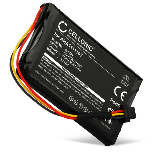 Akku für TomTom Go 600, 610, 620 World, 620 (2016), Essential, Basic, NAVIGATOR 6, 4FA60, P6,  AHA1111107 - 1100mAh 3,7V  von CELLONIC