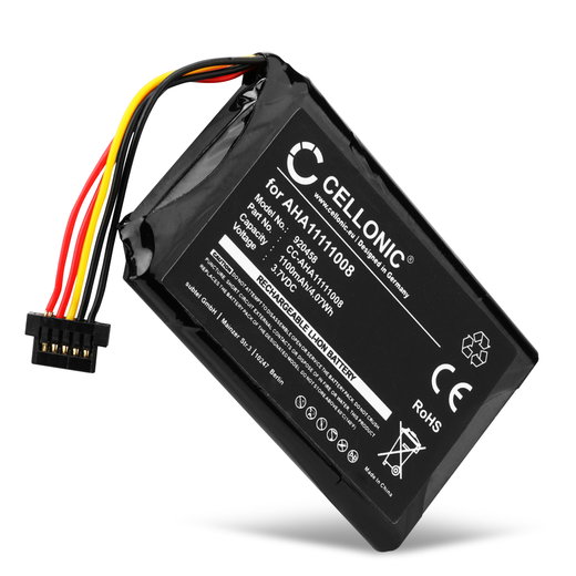 Batteria per TomTom Go 6000, 5100, 5000, 6100, Professional 6250, 5200, 6200, 6000, Premium X, 1005, VFAD, AHA11111008 - 1100mAh 3,7V  Batteria di Ricambio CELLONIC