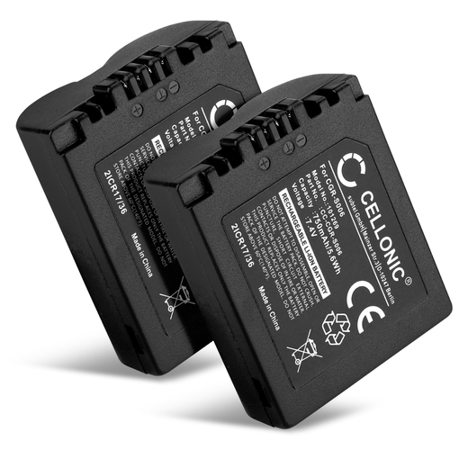 2x Batteri till Leica D-LUX 2, 3, 4; V-LUX 1 Panasonic CGA-S006 (750mAh, 7.4V) från CELLONIC