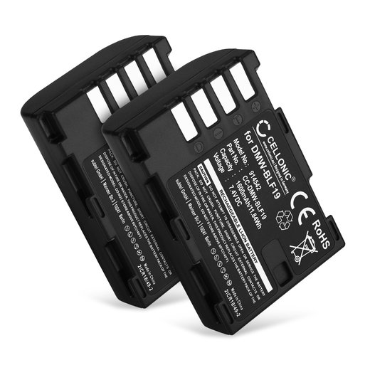 2x Akku für Panasonic Lumix DC-GH5, Lumix DMC-GH4, Lumix DMC-GH3, Lumix DMC-GH4R, DMW-BLF19 DMW-BLF19 DMW-BLF19E DMW-BLF19PP (1600mAh, 7.4V) von CELLONIC