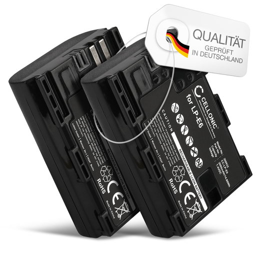 2x LP-E6 LP-E6N Batteri för Canon EOS 5D Mark II III IV EOS 5DS R EOS 60D 60Da 6D Mark II EOS 70D EOS 7D Mark II EOS 80D EOS R, 2000mAh Kamera-ersättningsbatteri med lång batteritid