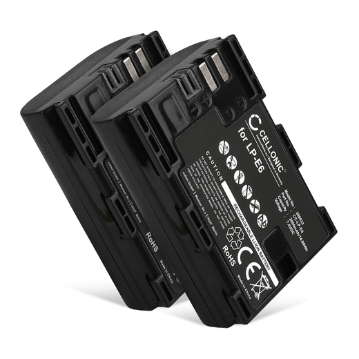 2x Batteri till Blackmagic Pocket Cinema 4k; Canon XC10; XC15 LP-E6 LP-E6N (2000mAh, 7.4V) från CELLONIC