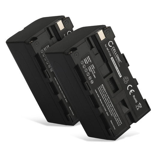 2x Battery for Sony HXR-MC2500 HXR-NX100 NX5 Z Cam E2 HDR-FX1 FX7 FX1000 NEX-FS700R HVR-Z1 NP-F750 NP-F570 NP-F960 NP-F970 NP-F330 (4400mAh, 7.4V) from CELLONIC