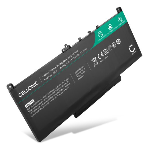 Batterij voor Kompatibel mit Dell Latitude 12 E7270 Latitude 12 E7470 Latitude 14 E7470 Latitude E7270 Laptop - 7200mAh 7.4V 