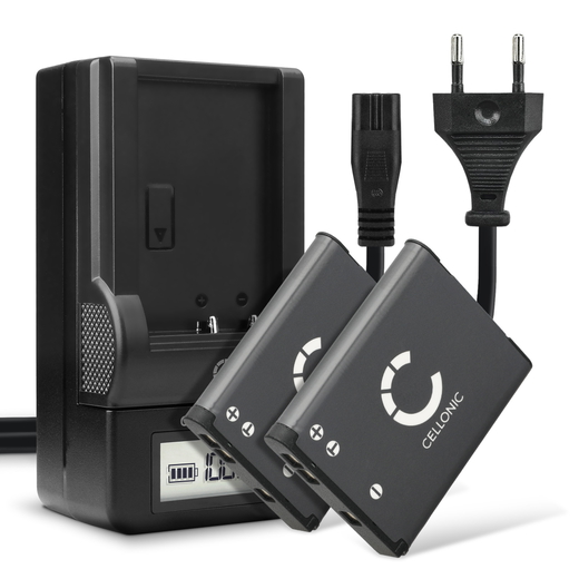 2x Batteri till Nikon Coolpix S3300, S6900, S3100, S33, S4100, S7000, W100, S32 (700mAh, 3.7V) + Laddare från CELLONIC