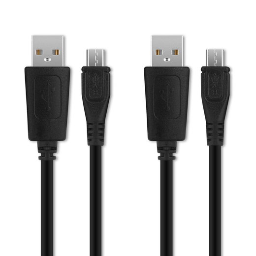 2x Micro USB - USB A -johto kameraan Sony Alpha 6000 6300 6500 A7s II Alpha 7r ii Alpha 7 ii DSC-RX100 DSC-HX400V - Musta 1m, nopea 1A, PVC-kamerajohto tuotemerkiltä CELLONIC