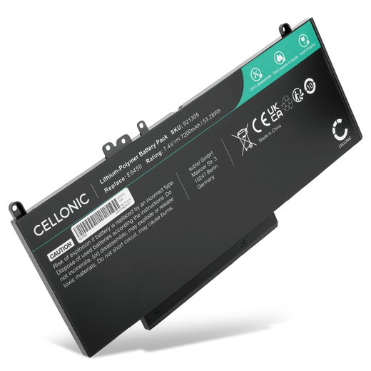 Batería Dell para ordenador portátil Dell Latitude 5450, E5450, E5550, E5470, E5570, E5270, E5250, Vostro 3510, Precision 3510, CHWGG, 7200mAh 7.4V  de CELLONIC