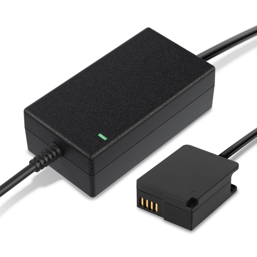 Nätadapter + Dummybatteri DMW-BLC12 för Panasonic Lumix DMC-FZ1000, DMC-FZ300, DMC-G7 från CELLONIC