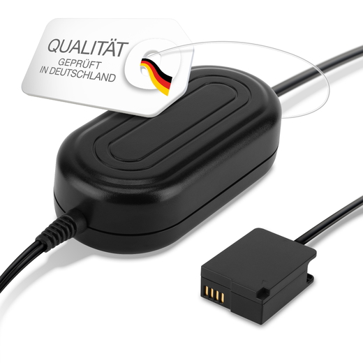 Netzteil für Panasonic Lumix FZ1000 II FZ300 FZ200 FZ2000 G70 G6 Stromkabel AC Adapter DMW-AC8 + DMW-DCC8 DC-Kuppler – Dummy-Akku – Netzadapter von CELLONIC