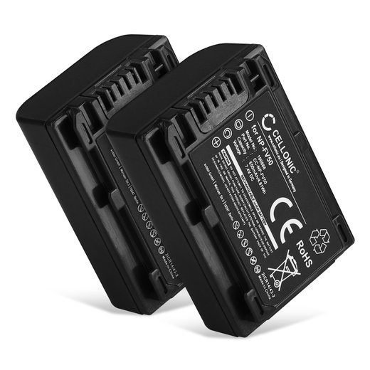 2x Bateria Sony NP-FV50 NP-FV70 NP-FV100 650mAh - , Batería recargable para camaras Sony FDR-AX53 AX100 AX700 FDR-AX33 HDR-CX625 CX900 CX220 CX190 NEX-VG10 VG30 VG900 DCR-SR68