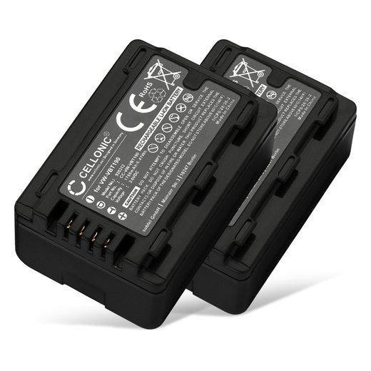 2x VW-VBK180 Batteries for Panasonic HC-V777 HC-V380 HC-V180 HC-VX870 HC-W580 HC-VX980 HC-VXF990 HC-V500 HC-V160 Camcorder 1780mAh VW-VBT190 Battery Replacement